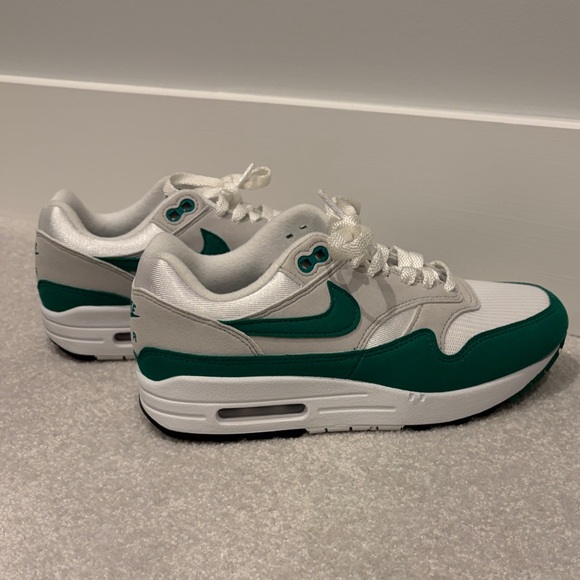 Green and White Nike Sneakers
